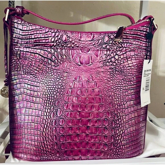 Brahmin Katie Hyacinth 🪻 Melbourne 🧜‍♀️Leather Crossbody NWT - Picture 4 of 7